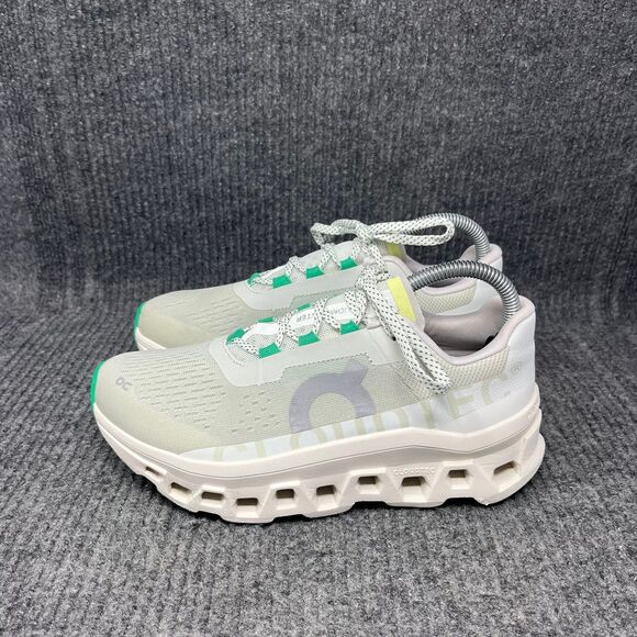 On Cloud Cloudmonster Aloe White Green Athletic Running Shoes Women’s 8 - Picture 3 of 8